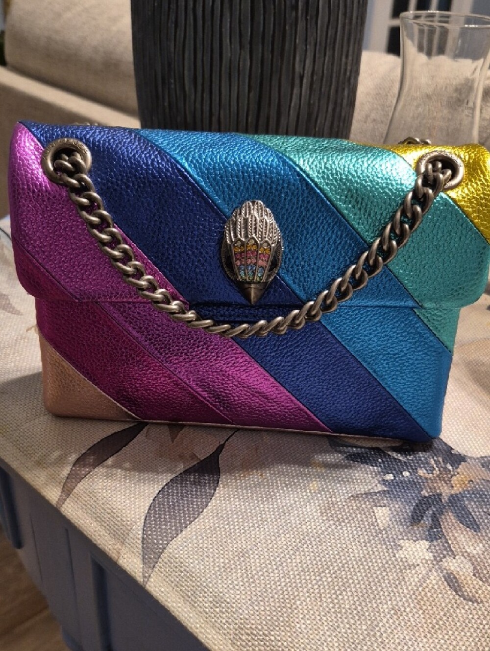 Kurt Geiger 'Mini' Metallic Rainbow Leather Convertible Crossbody